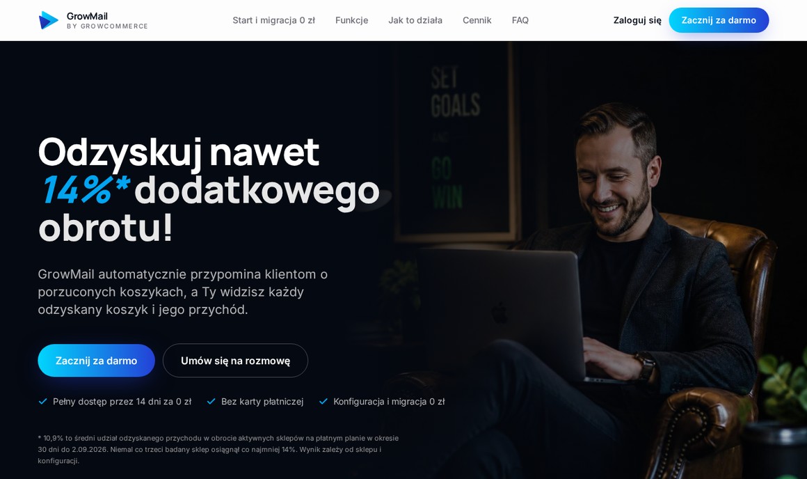 GrowMail — follow-up e-mail po ruchu z SEO