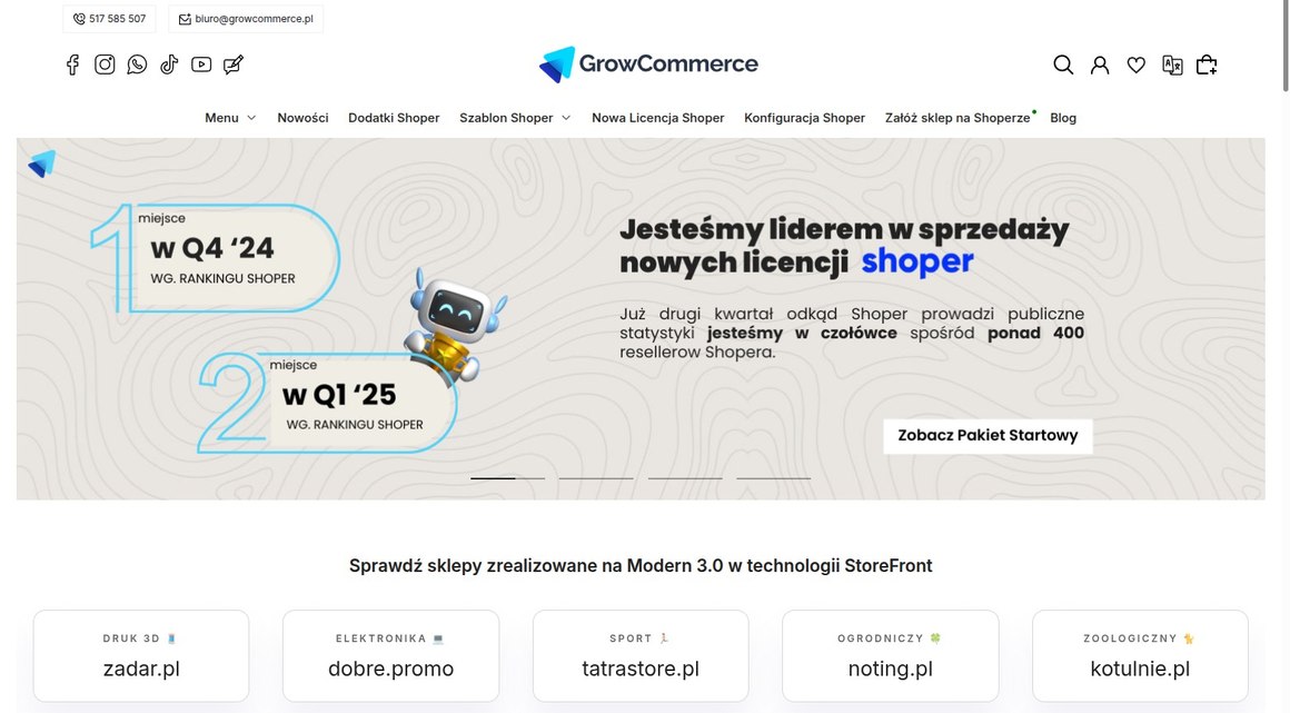 Dowód społeczny na stronie sklepu na Shoperze — rankingi, liczba klientów i realizacje