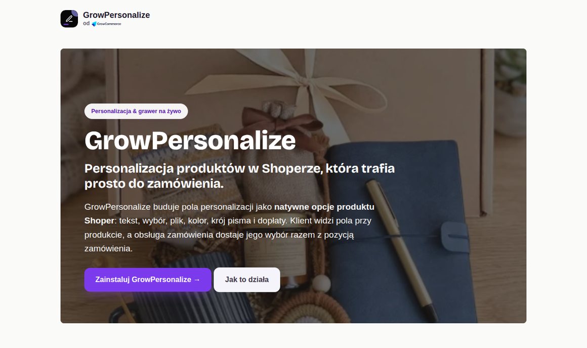 GrowPersonalize: personalizacja produktów w Shoperze, która trafia prosto do zamówienia