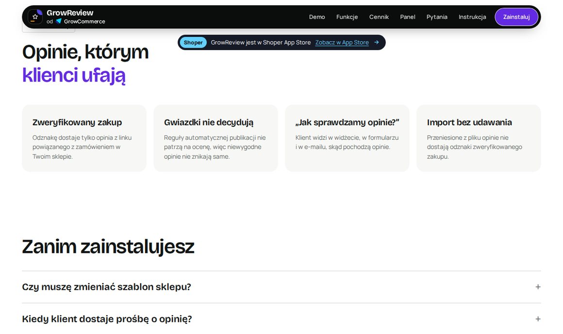 GrowReview — zasady: zweryfikowany zakup, gwiazdki nie decydują o publikacji, informacja jak sprawdzamy opinie