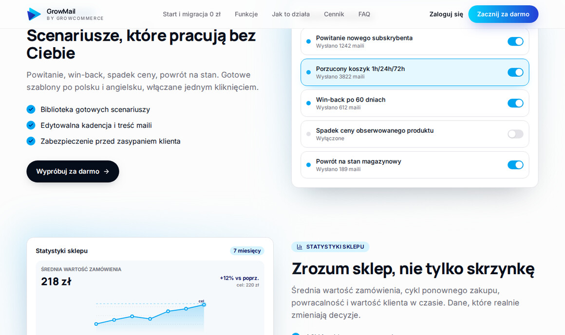 GrowMail: scenariusze automatyzacji e-mail