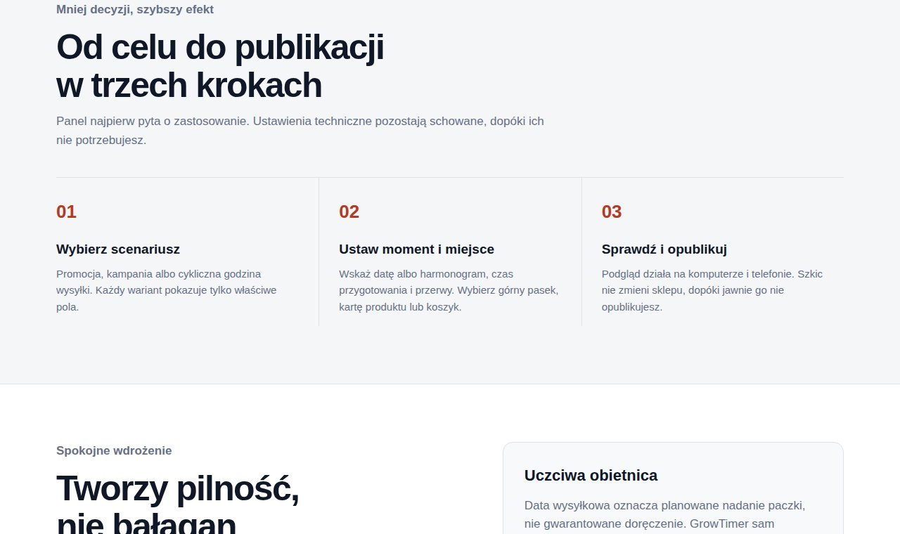 GrowTimer: trzy kroki od scenariusza do publikacji