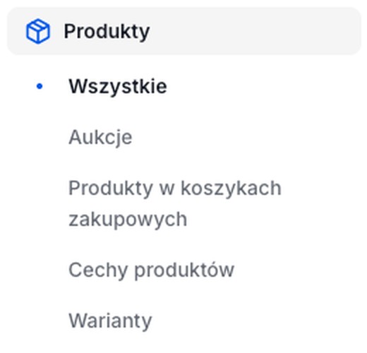 Lista produktów w panelu administracyjnym sklepu Shoper