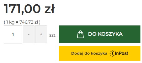 Przycisk InPost Pay na karcie produktu w Shoper