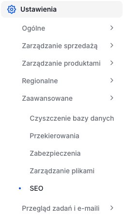 Panel Shoper — Ustawienia, Zaawansowane, SEO: lokalizacja ustawień widoczności stron