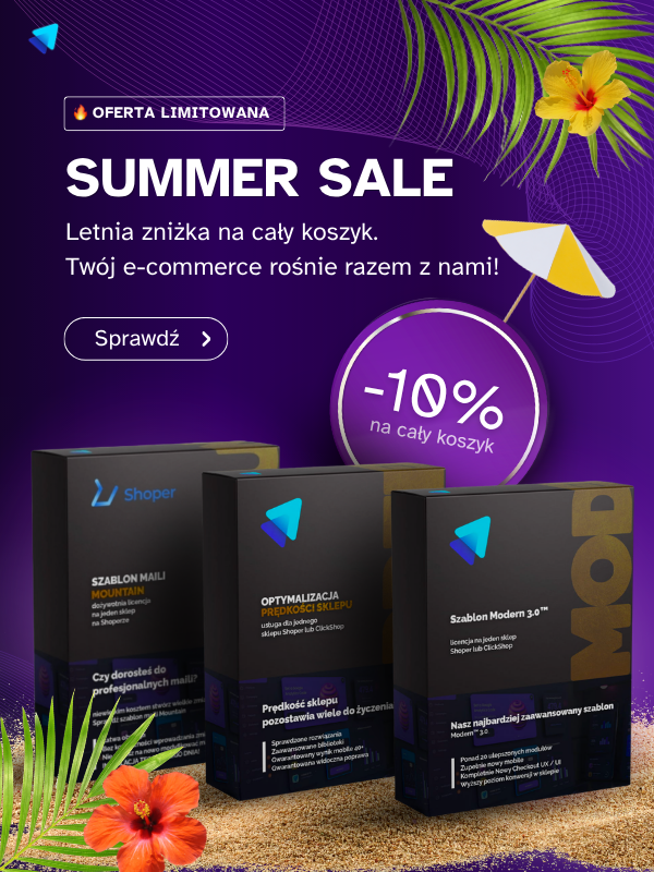 SUMMER SALE -10% Szablony Shoper od GrowCommerce