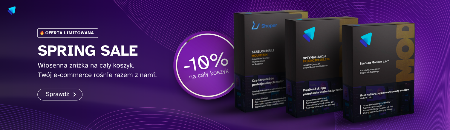 SPRING SALE -10% Szablony Shoper od GrowCommerce