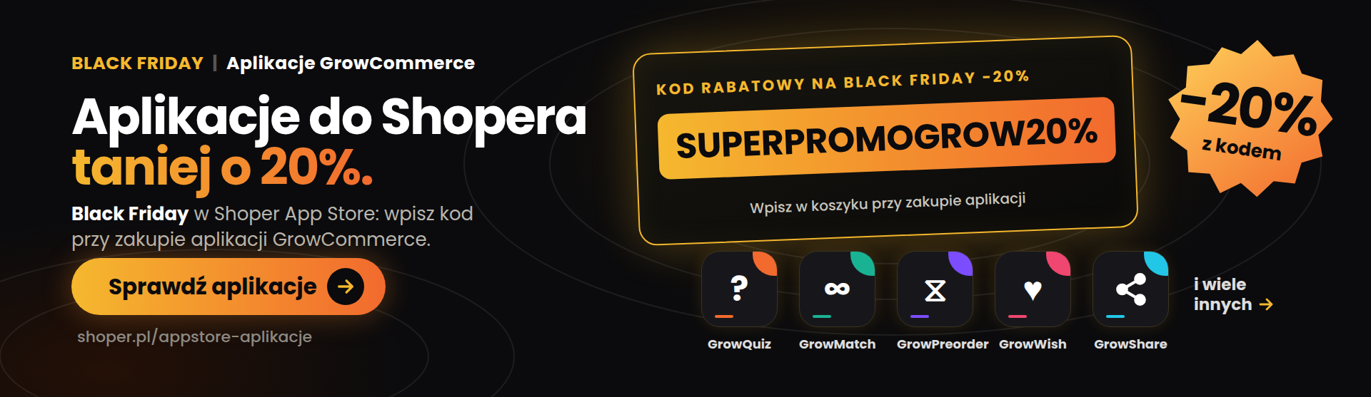 BlackFriday2026 - aplikacje Growcommerce Szablony Shoper od GrowCommerce
