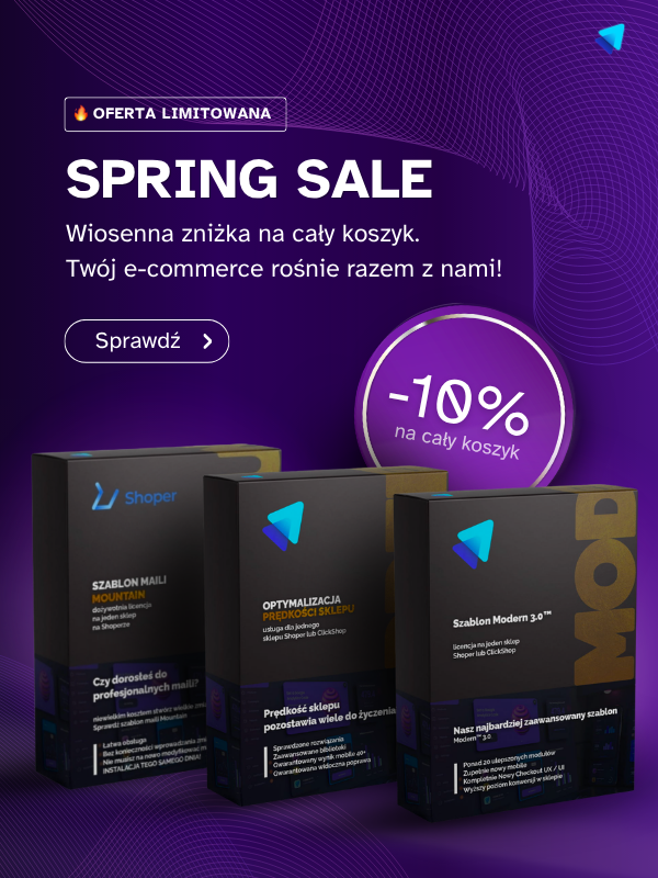 SPRING SALE -10% Szablony Shoper od GrowCommerce
