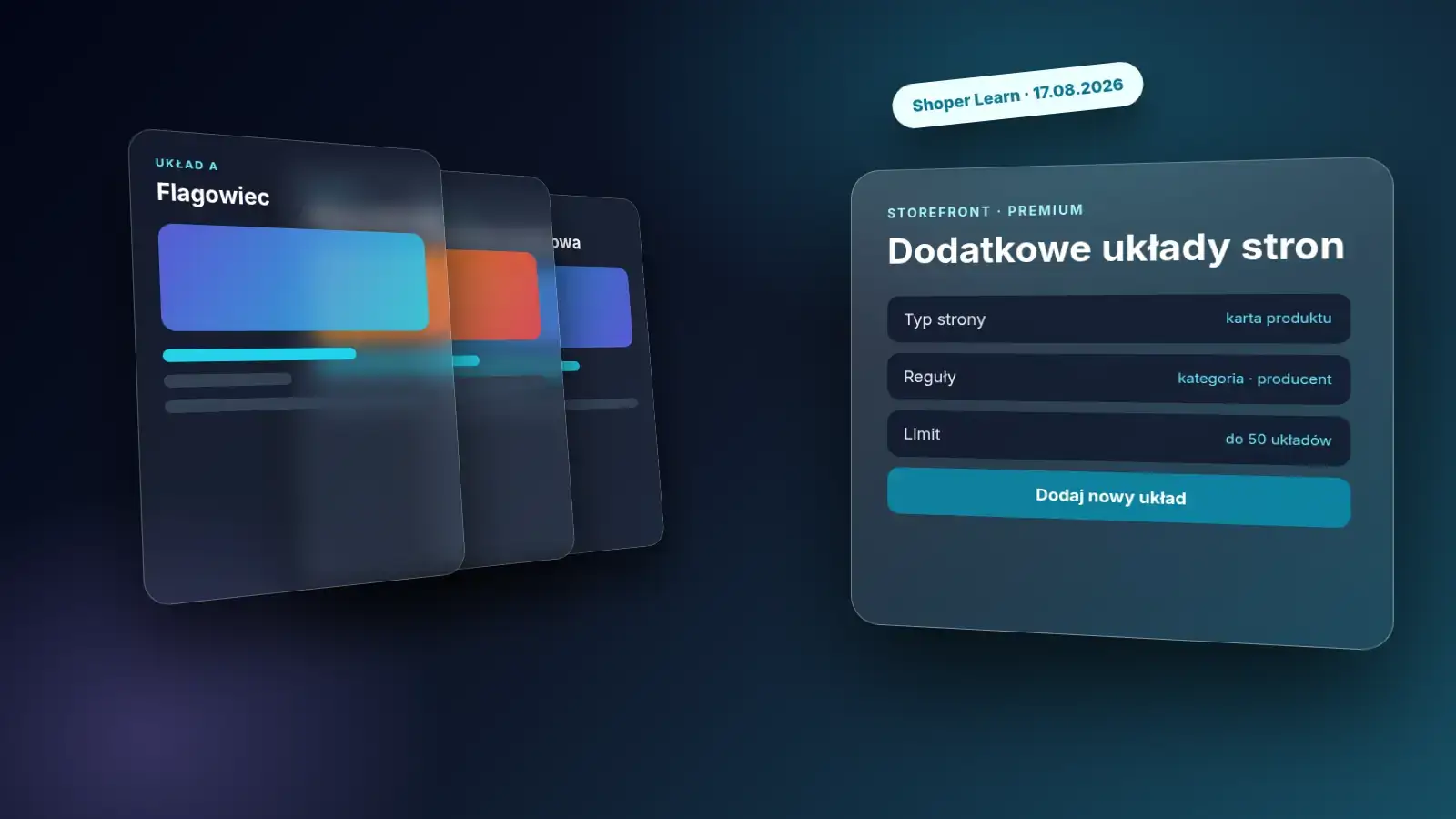 Dodatkowe układy Storefront — Shoper Premium