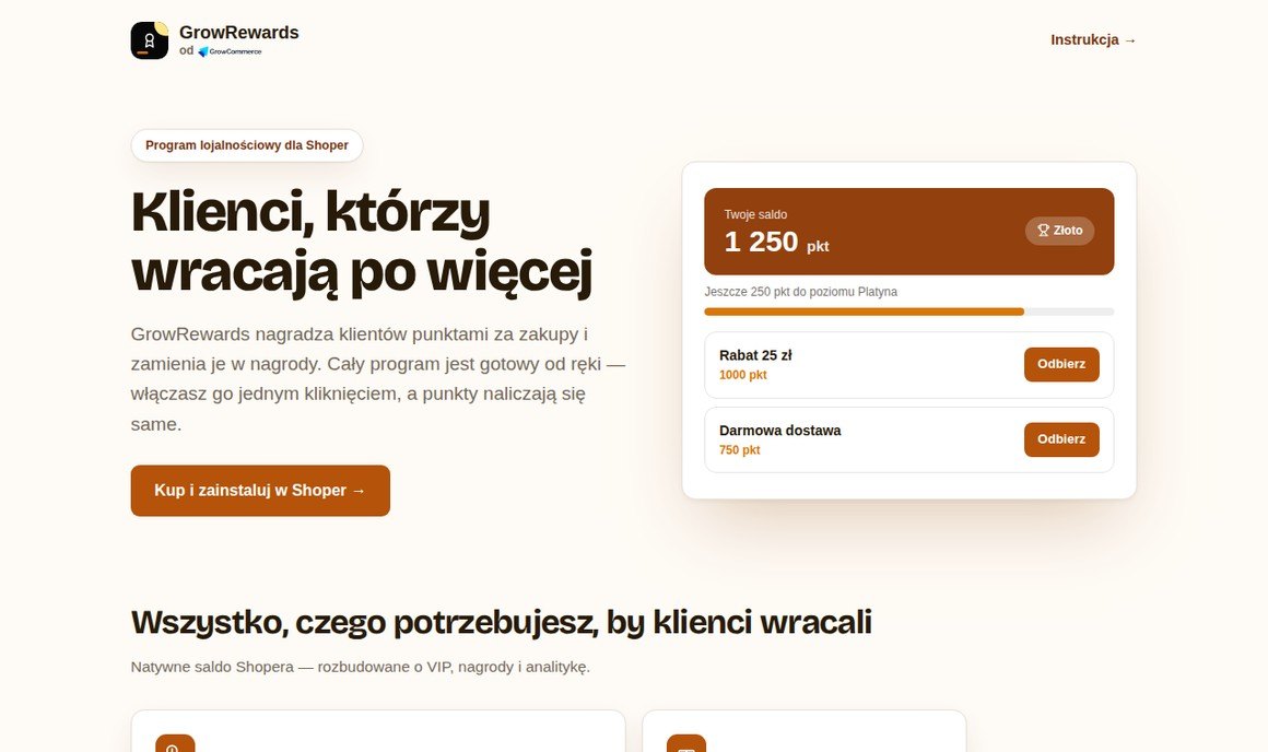 GrowRewards — program lojalnościowy